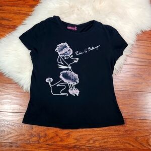 French Kitty Y2k Babydoll Fitted Graphic Tee shirt